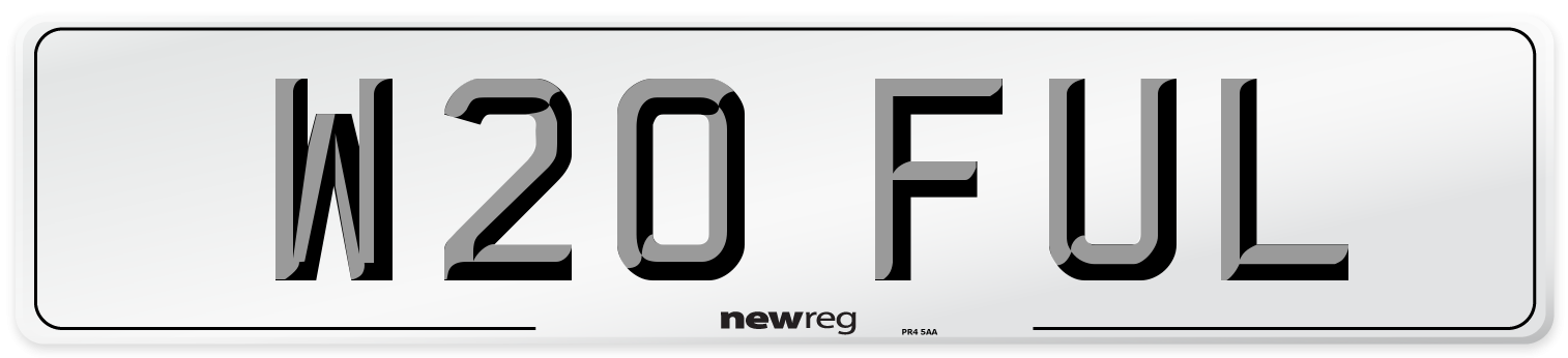 W20 FUL Number Plate from New Reg